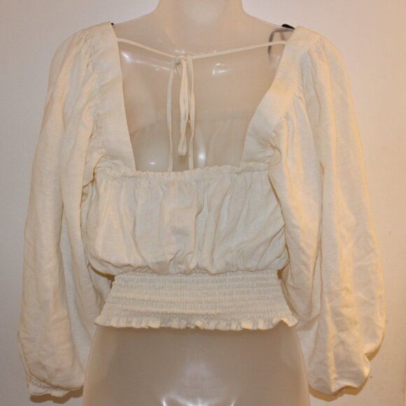 FOREVER 21Ivory  Blouse Women Size M Medium - Picture 8 of 10